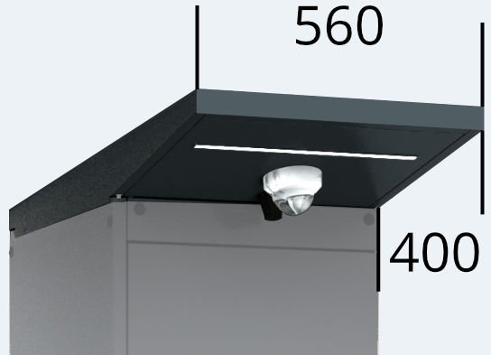 Top camera - 5G Antenna with an overhang for outdoor cabinet units 560