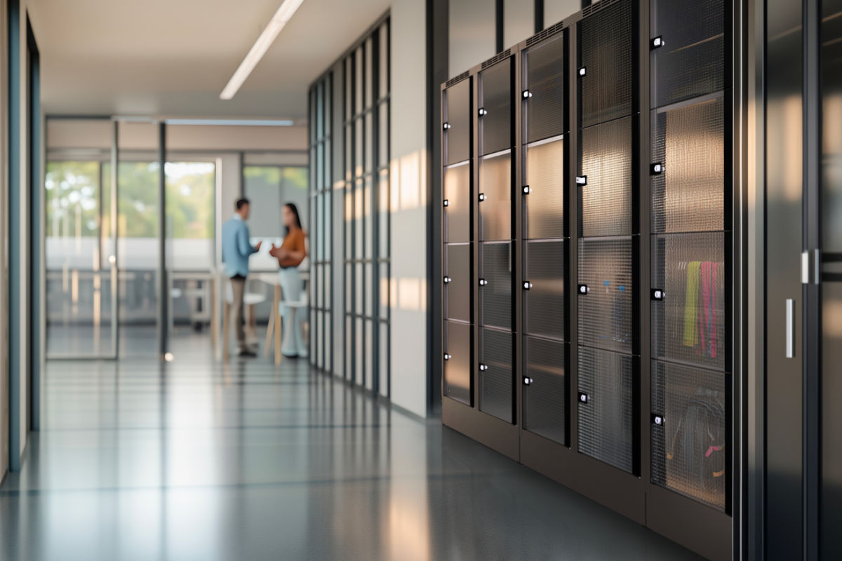 Cabinets with glass doors for offices and company premises