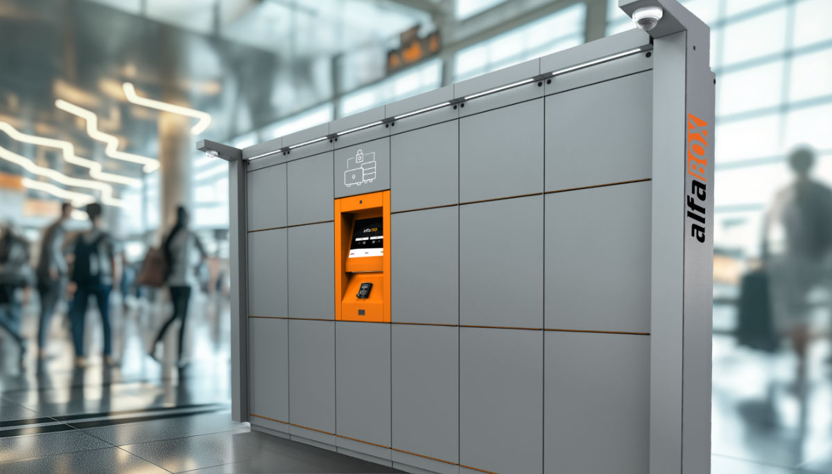 Automatic luggage lockers are common at train stations