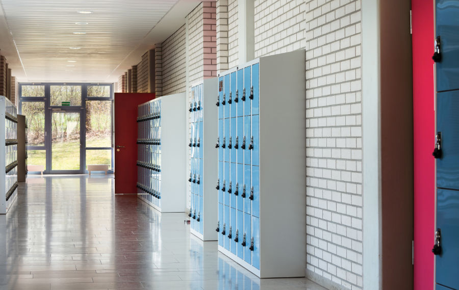 Lockers with lockable boxes