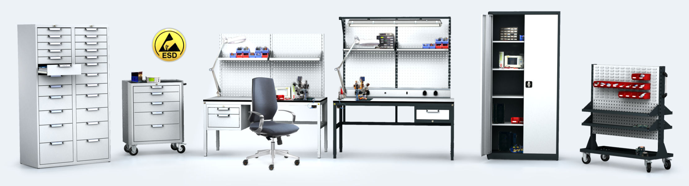 Workbenches for ESD antistatic workstations